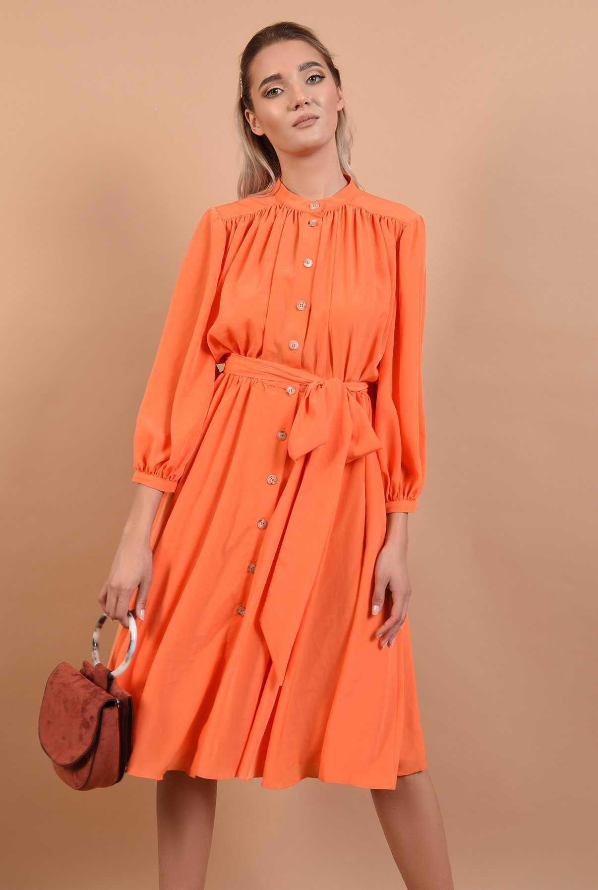 Rochie orange cu cordon - Pre-Fall 2019