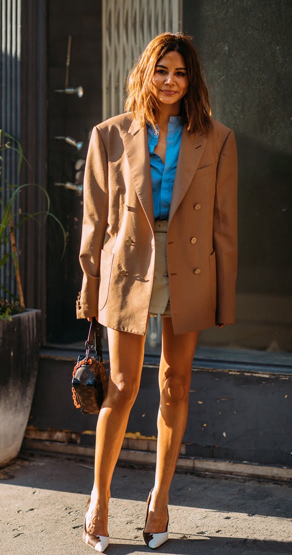 Blazer camel oversize