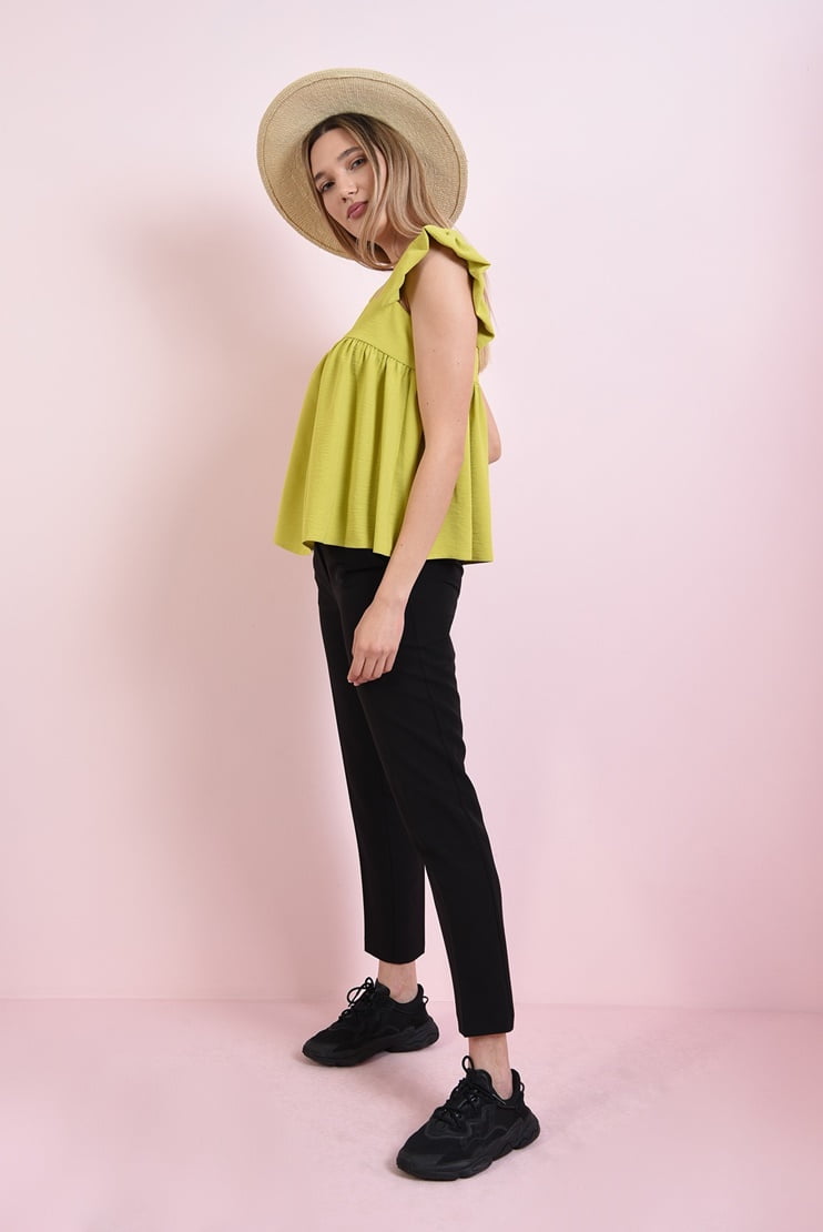 Bluza lime cu croi lejer